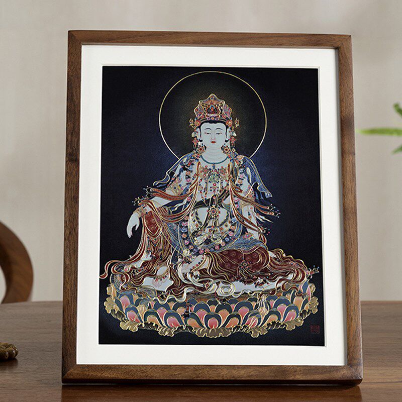 《水月观音》新中式轻奢客厅装饰画小众艺术床头壁画玄关走廊挂画
