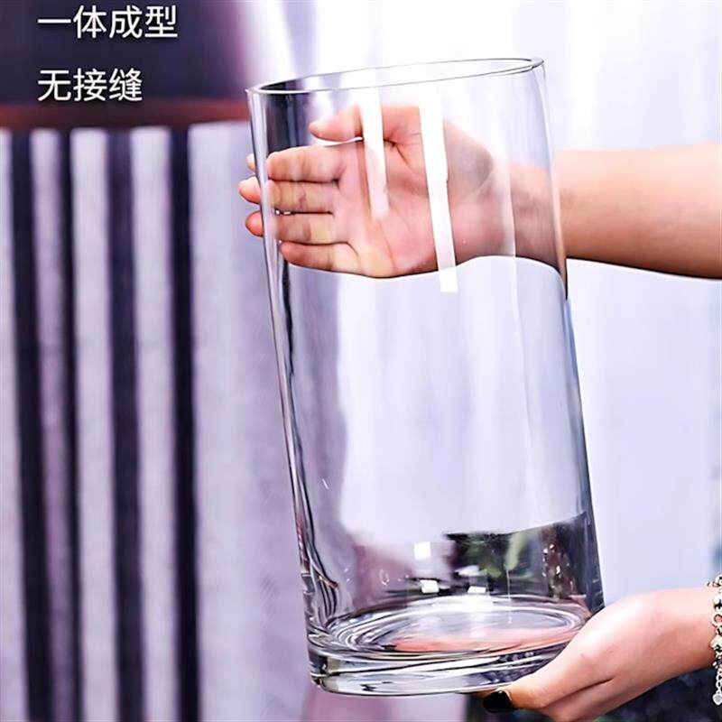 富贵竹专用花瓶适合龙竹插玻璃圆口50水培养转运竹植物30cm40