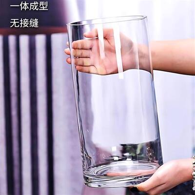 富贵竹专用花瓶适合龙竹插玻璃圆口50水培养转运竹植物30cm40