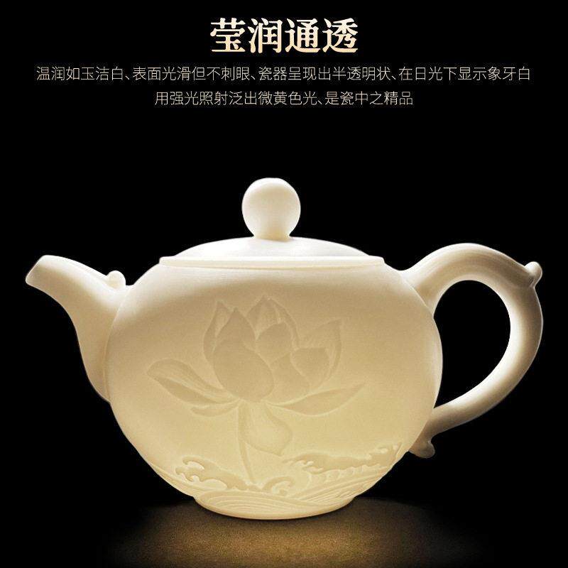 苏氏陶瓷羊脂玉茶壶泡茶家用中式一人茶具个人专用泡茶壶茶杯组合