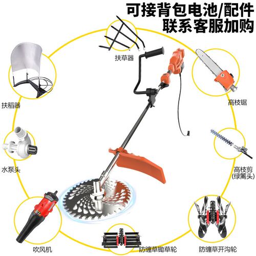 进口大功率电动割草机充电式锂电背负打草机农用割灌机36V48V72V