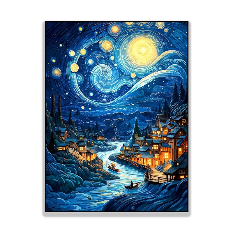 梵高装饰画星空丰收向日葵名画小众艺术客厅卧室餐厅玄关ins挂画