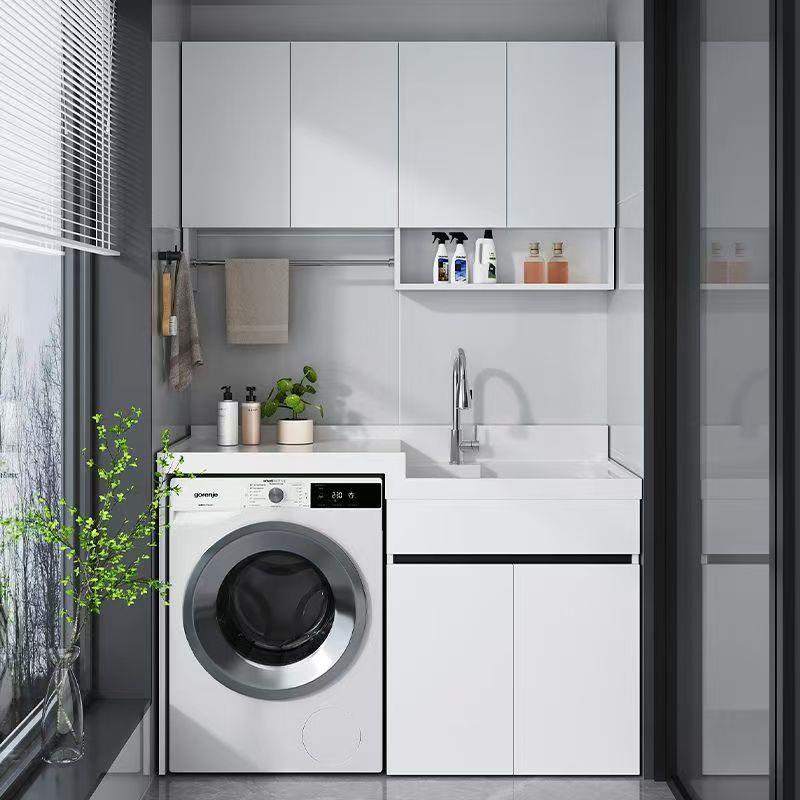 蜂窝铝洗衣机阳台一体柜组合洗衣柜洗手台盆带搓板洗脸池槽盆伴侣