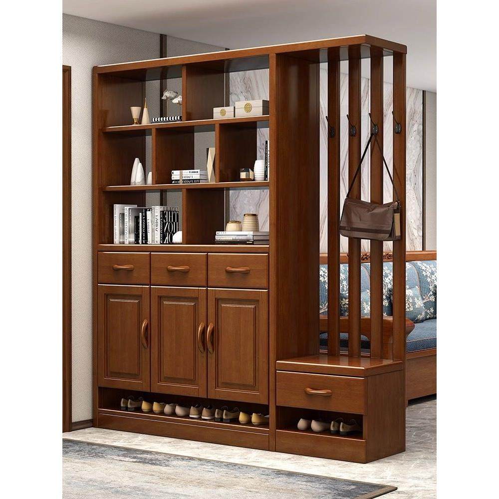 中式实木厅柜现代极简客厅隔断柜入口入口柜带衣架储物柜鞋柜,住宅家具,门厅/玄关柜/玄关架,淘宝优惠券,粉丝福利购,淘宝优惠卷