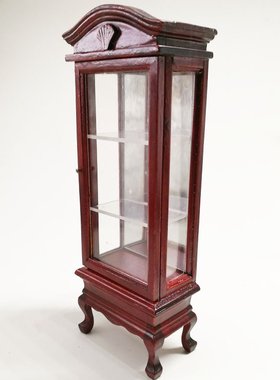 1:12娃娃屋dollhouse迷你家具模型客厅场景过家家摆件木质展示柜