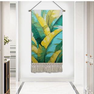 采购产品现代简约挂毯，家居，大香蕉叶，入口装饰画，客厅走廊过