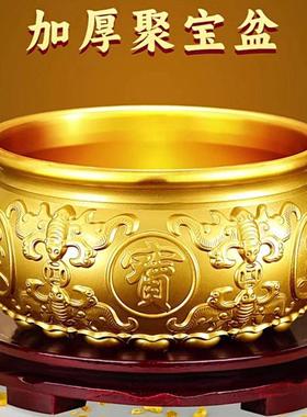 纯铜聚宝盆招财聚财摆件中式家居客厅玄关装饰工艺礼品摆饰大号铜