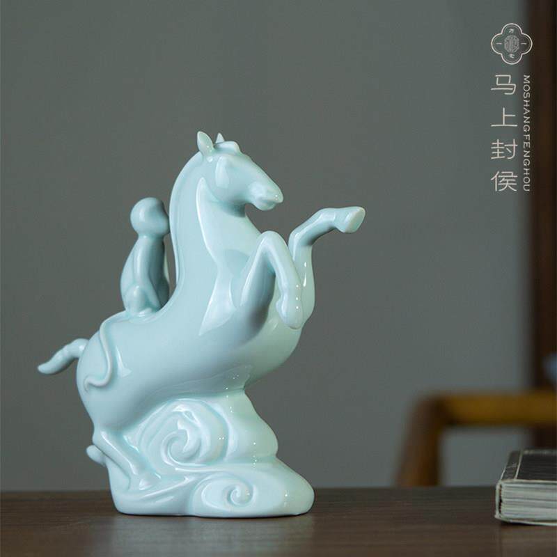 一方一念《马上封侯》新中式摆件办公室风水摆饰招财玄关书房礼物