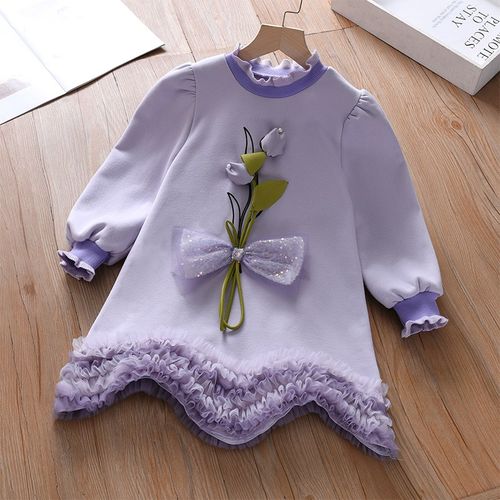 女童春秋连衣裙洋气2025春装新款半高领韩系童装小女孩薄绒卫衣裙