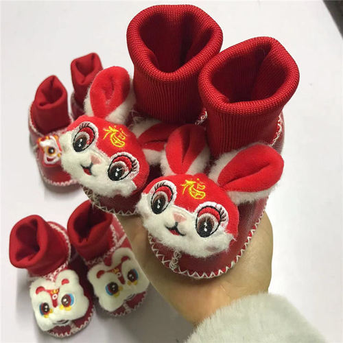 婴儿鞋子冬季加绒保暖男女婴幼儿学步前鞋长筒防掉0至1岁加厚棉鞋