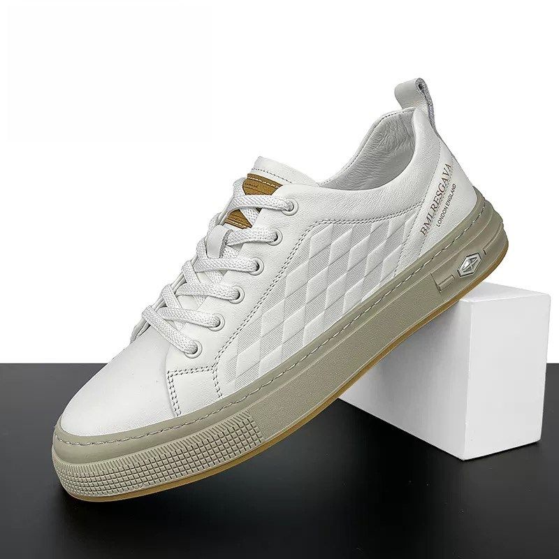 2025春季新款真皮低帮板鞋男复古轻便透气休闲皮鞋英伦风纯色男鞋,流行男鞋,休闲板鞋,淘宝优惠券,粉丝福利购,淘宝优惠卷