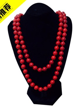 韩国长款松石项链女饰品配饰毛衣链秋周长1.2米 10mm红色圆珠