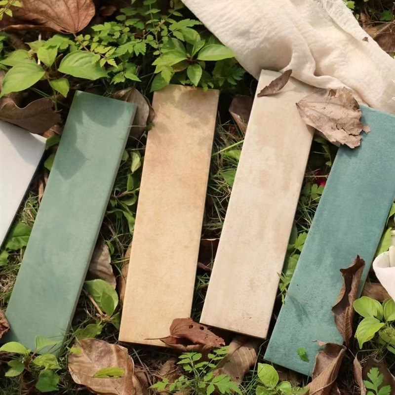 75x300萨里系列全瓷瓷砖法式奶白色墨绿色渐变长条厨房卫生间墙砖