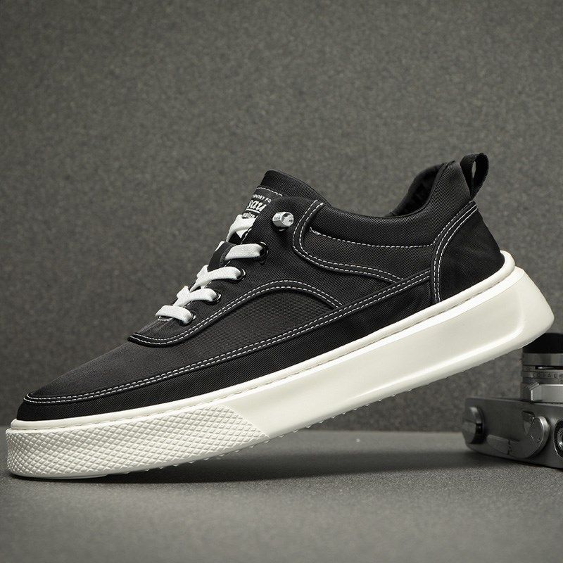 2025春季休闲鞋黑色帆布鞋超轻便透气百搭布鞋一脚蹬懒人鞋男板鞋,流行男鞋,布鞋,淘宝优惠券,粉丝福利购,淘宝优惠卷