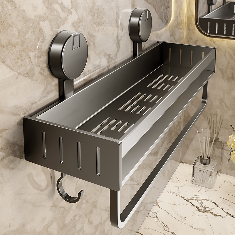 吸盘浴室置物架卫生间收纳u架免打孔洗漱台壁挂式洗手间挂墙上厕