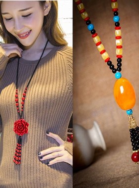 新款韩版毛衣链长款秋冬饰品装饰项链配饰项链女复古锁骨链吊坠