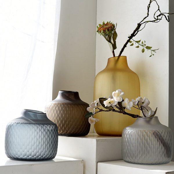 新中式轻奢手工雕刻彩色玻璃花瓶餐桌电视柜家居装饰玄关台面摆件,家居饰品,花瓶,淘宝优惠券,粉丝福利购,淘宝优惠卷