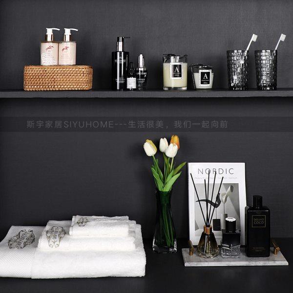轻奢样板房卫生间摆件小组合浴室柜置物架装饰品花艺香薰托盘毛巾,家居饰品,家饰软装搭配套装,淘宝优惠券,粉丝福利购,淘宝优惠卷