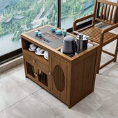 移动茶桌家用小茶台实木茶车烧水壶一体茶水柜茶边几功夫茶具收纳