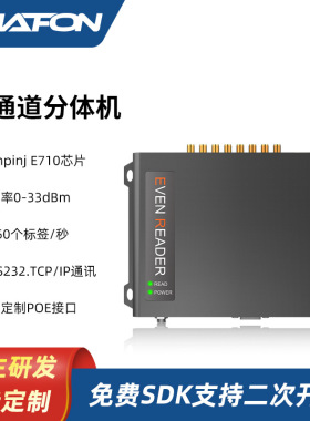 创方CF816E710超高频八通道分体机RFID读写器接UHF天线读电子标签