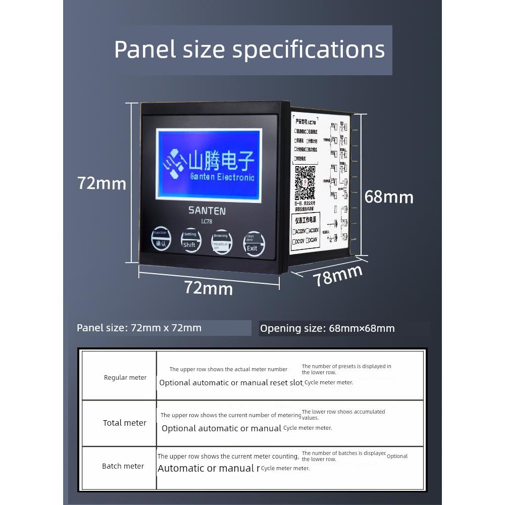 中文计米器滚轮式高精度电子数显封边机记米器编码计数控制器长度