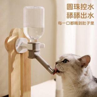猫狗陶瓷碗带饮水器保护颈椎简约实木框架防打翻单碗双碗宠物用品