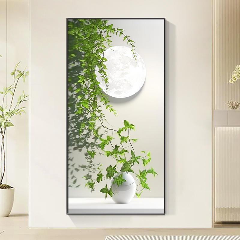 绿植入户玄关装饰画高级感走廊过道挂画现代简约花卉小清新墙壁画