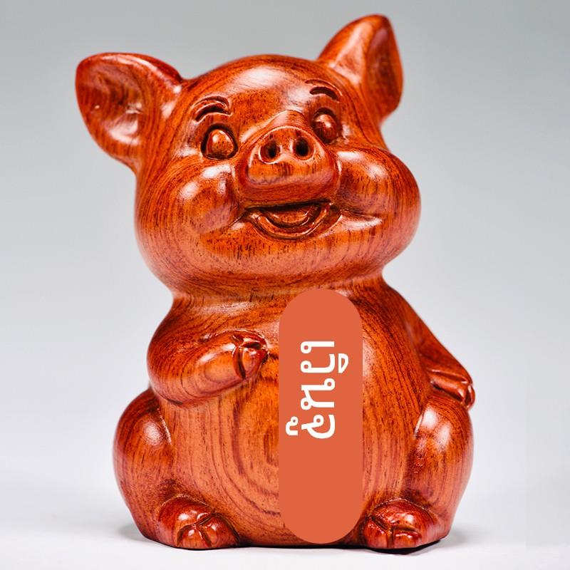 花梨木雕十二生肖动物摆件木头三合鼠牛虎兔龙蛇马羊猴鸡狗猪补角