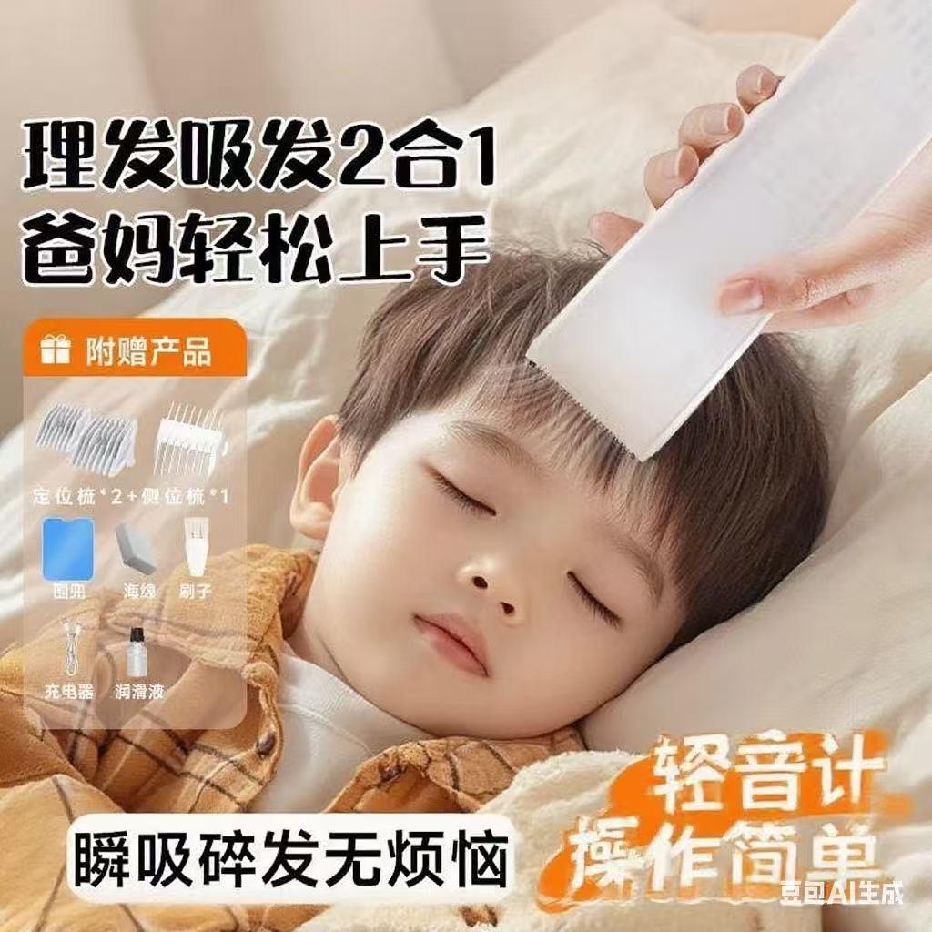 儿童理发器自动吸发静音电动推子婴幼儿宝宝剃新款家用SLN