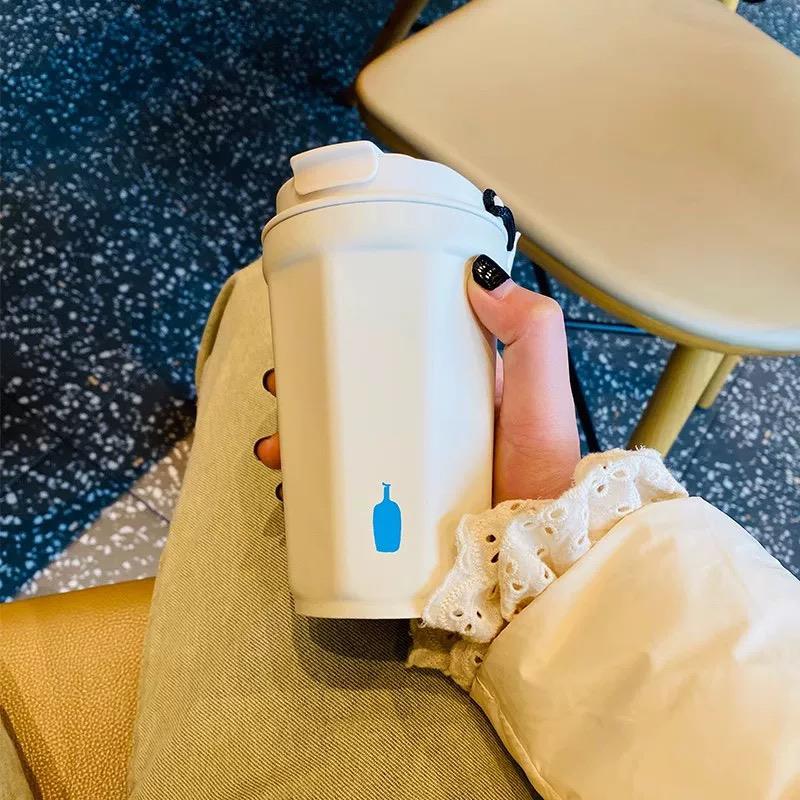 日本Blue Bottle 咖啡杯蓝瓶子陶瓷内胆密封随行杯保冷保温杯ins
