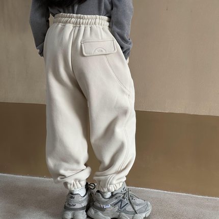 女童加绒裤子运动裤2024新y款儿童秋冬款加厚一体绒童装女大童卫