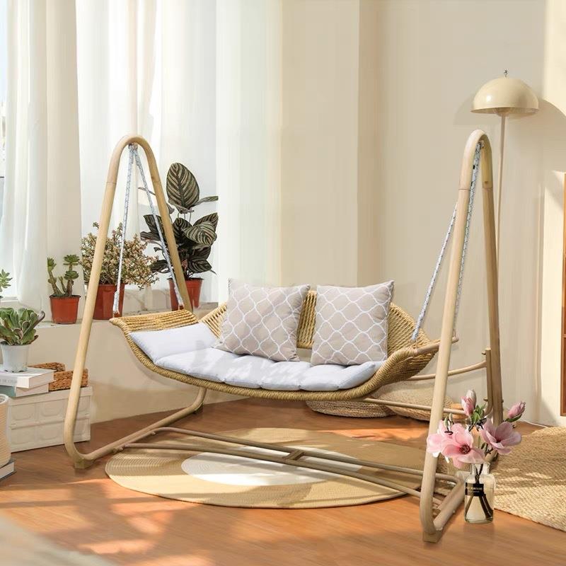 艾嘉秋千户外庭院摇椅花园荡秋千吊椅别墅吊床双人铁艺室外秋千椅