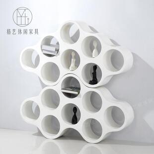 创意玻璃钢吧孔书架艺术隔断美陈置物架异形树杈自由组合拼接架子