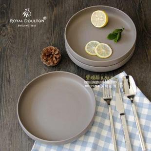 餐具碗盘碟陶瓷欧式 RD深灰浅灰白色浅口盘 简约餐具烤盘焗饭盘子