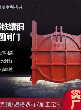 可定制铸铁圆闸门 双向止水闸门 河道渠道水库通用 机闸一体式