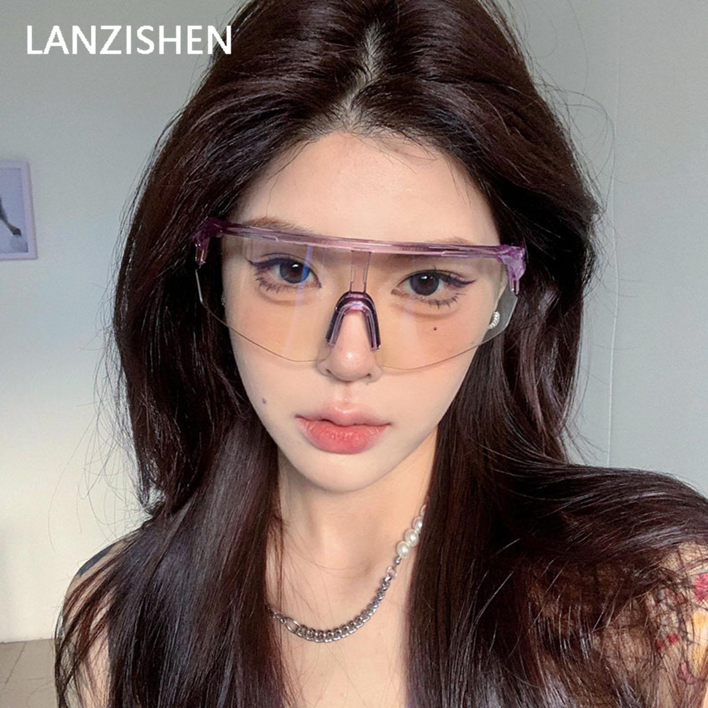 LANZISHEN骑行眼镜日夜两用自行车夜骑跑步防风护目大框太阳眼镜