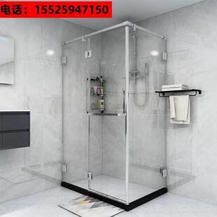 洗 重庆网红整体淋浴房L型家用简易不锈钢移门浴室玻璃隔断一体式