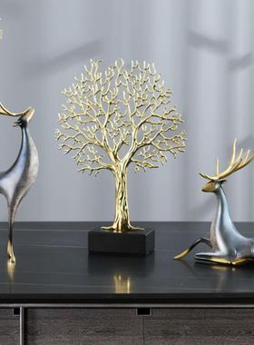 轻奢纯铜鹿现代客厅奢华玄关摆件结婚礼物送新人乔迁新居高档礼品