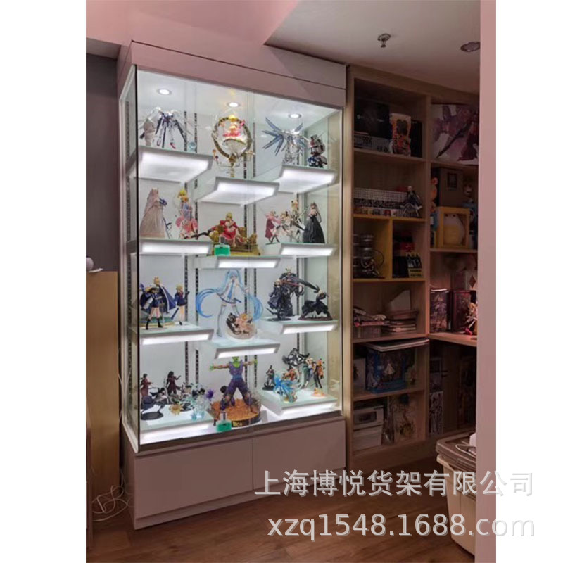 玩具模型展柜手办柜样品柜化妆品柜乐高柜发光层板调节样品柜手办