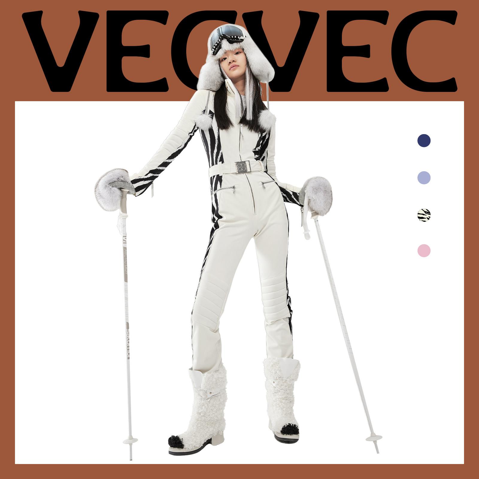 VECVEC女款滑雪服双板连体专业滑雪装备保暖透气百搭滑雪套装时尚