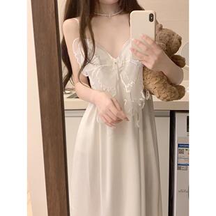纯欲少女吊带睡裙夏季女款2026新款缎面冰丝睡衣夏天家居服长裙夏