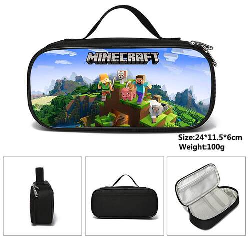 Minecraft我的世界笔袋苦力怕文具袋末影龙大容量虚拟世界铅笔袋