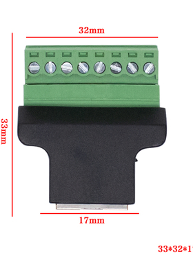 网路线延长器8P8C水晶头r母座RJ45转8Pin端子免焊接绿色网络接线
