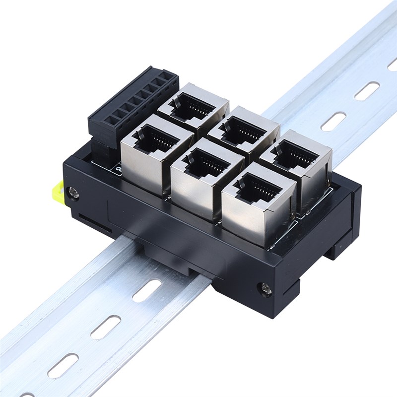RJ45以太网g口转8pin串口接线端子台水晶头转485分流集线器23456