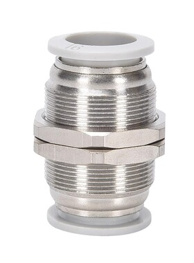 白色气动气管PM隔板接头PM468C1012直通螺纹穿板对插快速接