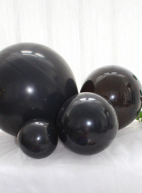 亚光黑色系列大小气球5寸10w寸12寸18寸36寸圆形乳胶艺术造型汽球