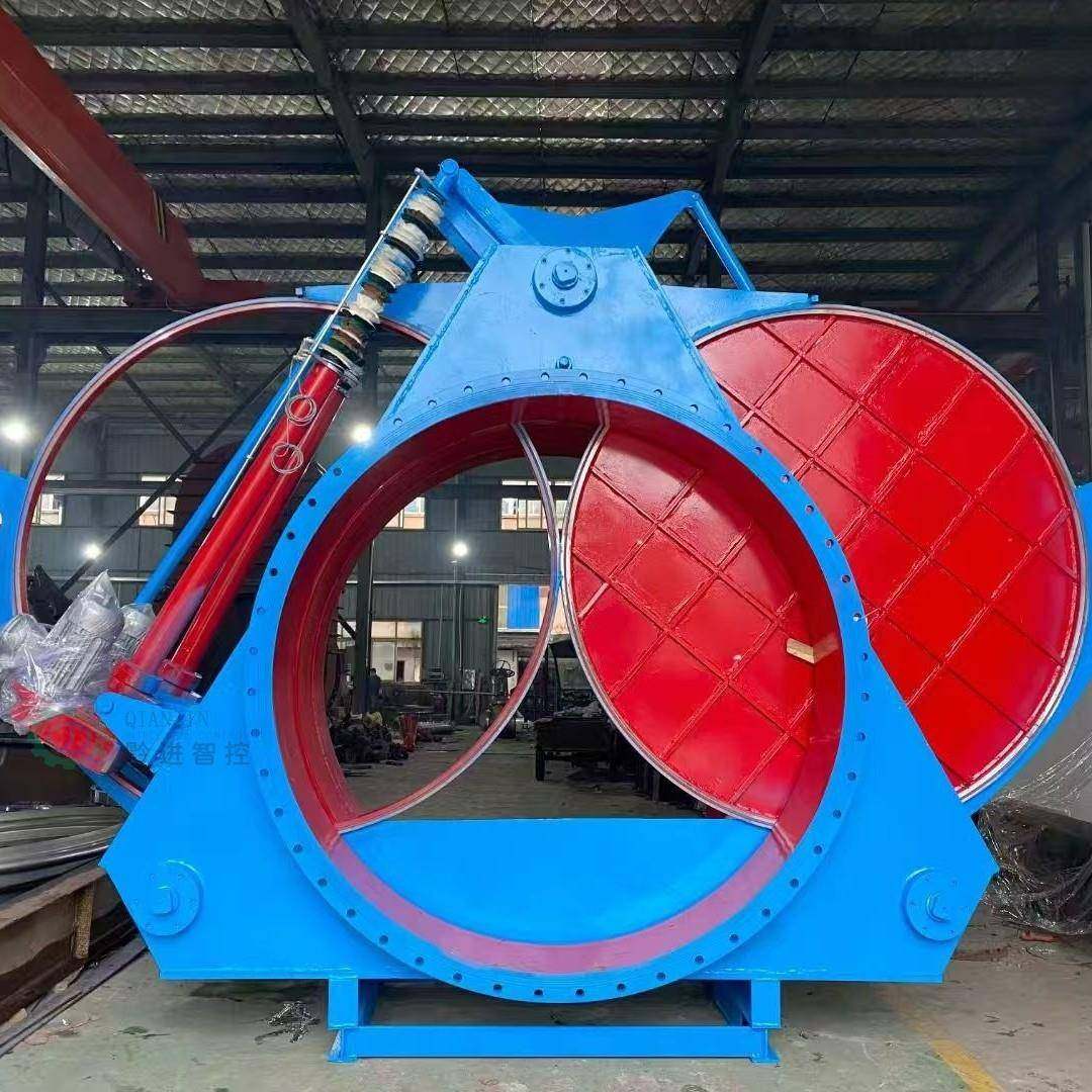 F94X-16CDN200手动眼镜阀改电动盲板阀翻板阀PLC远程控制485