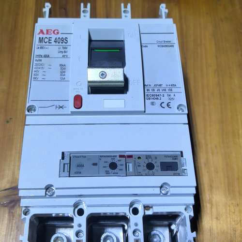 德国AEG断路器MCE409S  3P400A，二手拆机正品议价