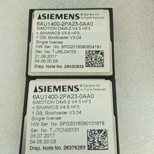 西门子SIMOTION D4x5-2系统CF卡，型号6AU1议价