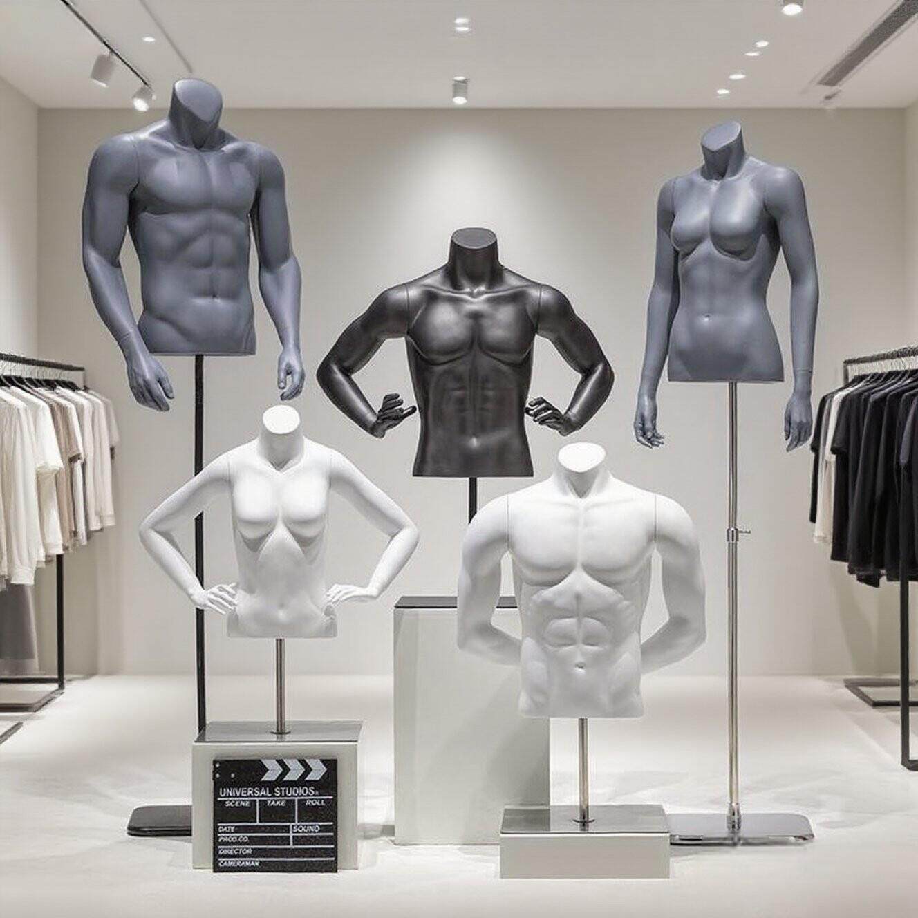 服装店男女半身模特假人橱窗人台全身人体运动模型展示架